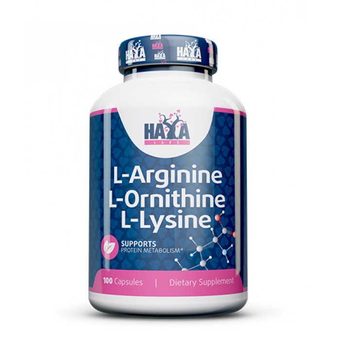 Haya Labs - L-Arginine / L-Ornithine / L-Lysine / 100 caps.